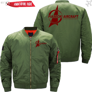 PLASECK HELICOPTER LOGO BOMBER FLIGHT AVIATOR JACKET